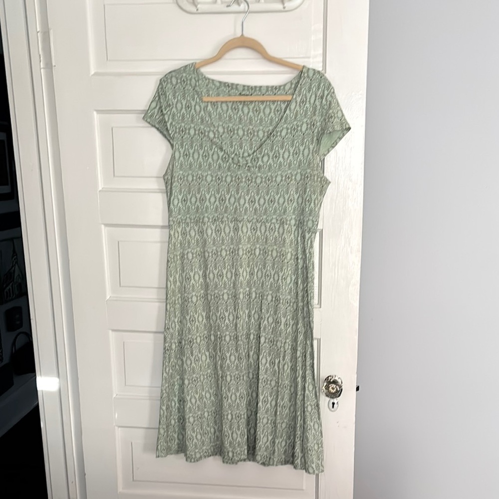 Toad&Co Green Casual Sundress Scoop Neck Midi